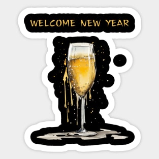 Welcome New Year 2024 Sticker